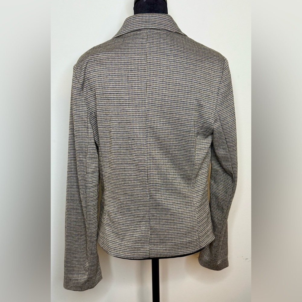 Amanda+Chelsea vintage Y2K brown Houndstooth one button preppy blazer pockets M - Picture 5 of 8